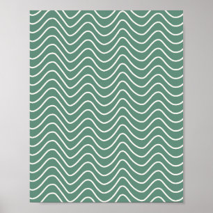 Affiche Tropical Green Chevron Motif Minimal Zigzag