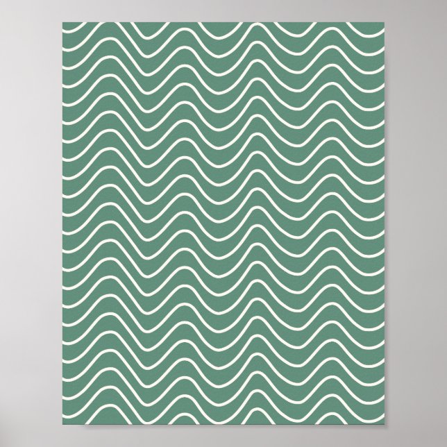 Affiche Tropical Green Chevron Motif Minimal Zigzag (Devant)