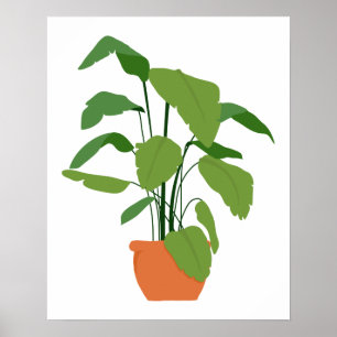 Affiche Tropical Green Palm Pot Plante en Terracotta Urn