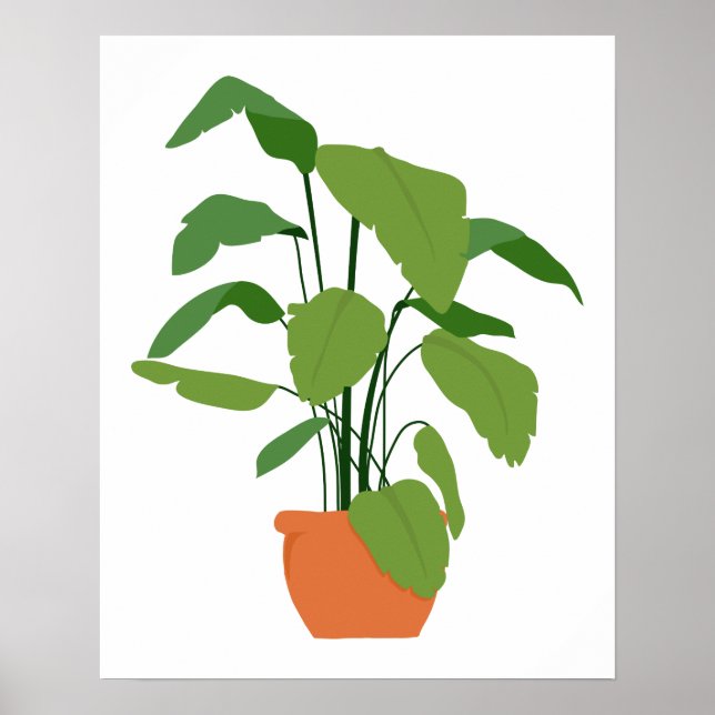 Affiche Tropical Green Palm Pot Plante en Terracotta Urn (Devant)