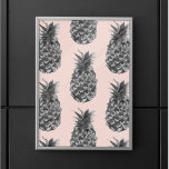 Affiche Tropical Grey & Pink Ananas Motif sans couture<br><div class="desc">Tropical Grey & Pink Ananas Motif sans couture</div>