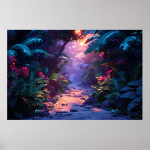 Affiche Tropical Hawaiian Forest Path