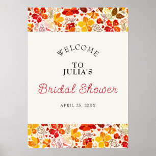 Affiche Tropical Hibiscus Floral Orange Brûlé Mariage Fête