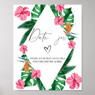 Affiche Tropical - idées de soirée en amoureux. Jeu de mar