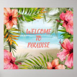 Affiche Tropical Island Beach Welcome To Paradise