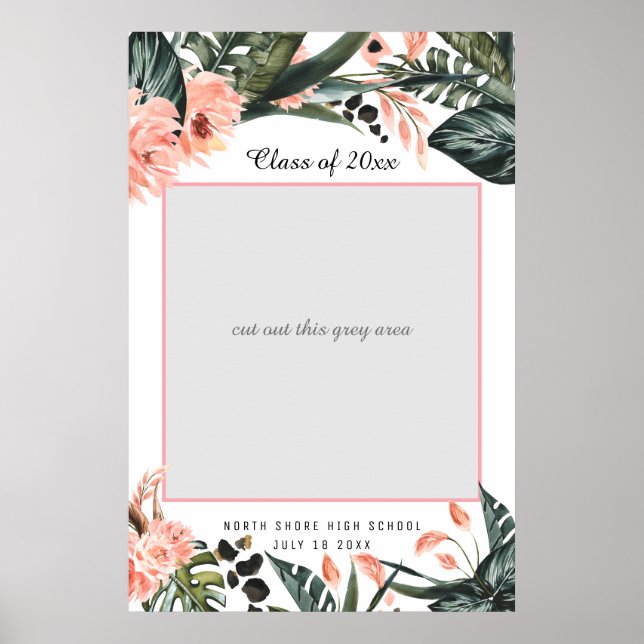 Affiche Tropical Jungle Greenery | Graduation Photo Prop (Devant)