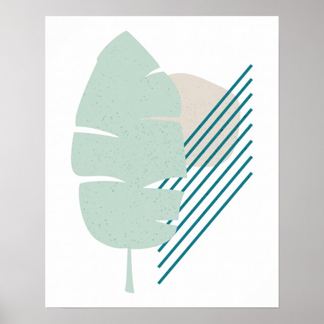 Affiche Tropical Leaf Beach House Art Abstrait Imprimer (Devant)