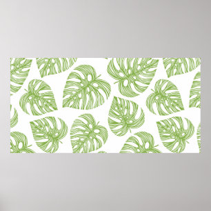 Affiche Tropical motif sans couture avec palme exotique
