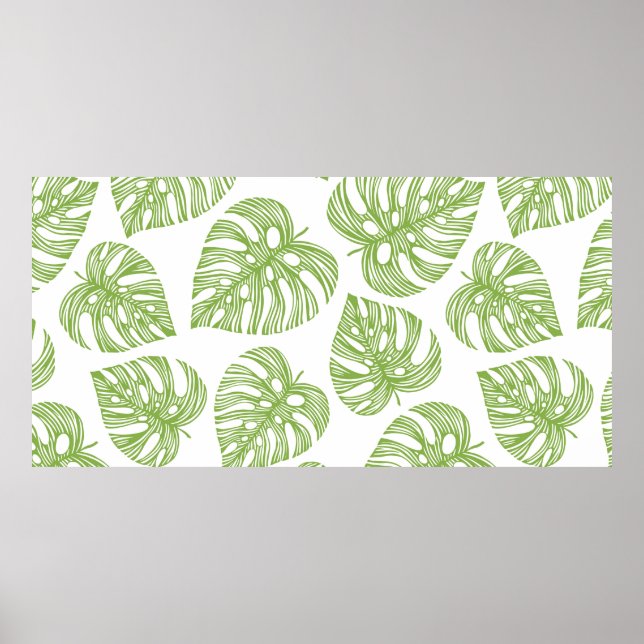 Affiche Tropical motif sans couture avec palme exotique (Devant)