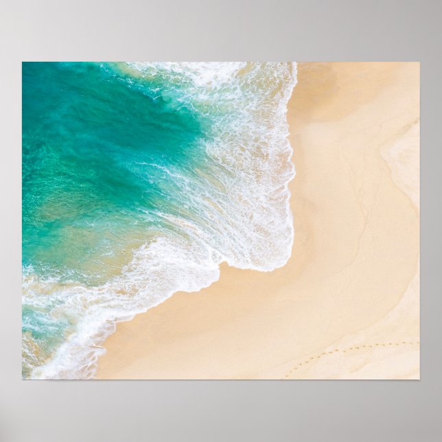 Affiche Tropical Sand Beach - Waves -  Drone View  Photog (Devant)