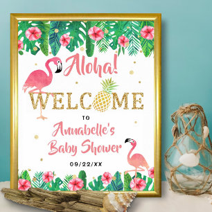 Affiche Tropical Summer Beach Luau Girls Baby shower