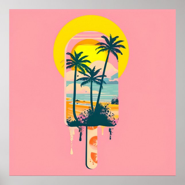 Affiche Tropical Summer Sunset Sweets Paradise (Devant)