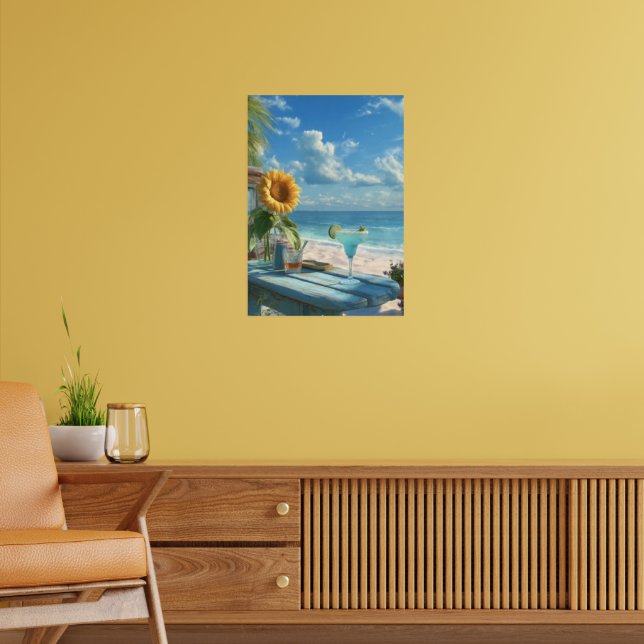 Affiche Tropical Sunflower Beach Wall Art | Ocean Print"  (Salon 2)