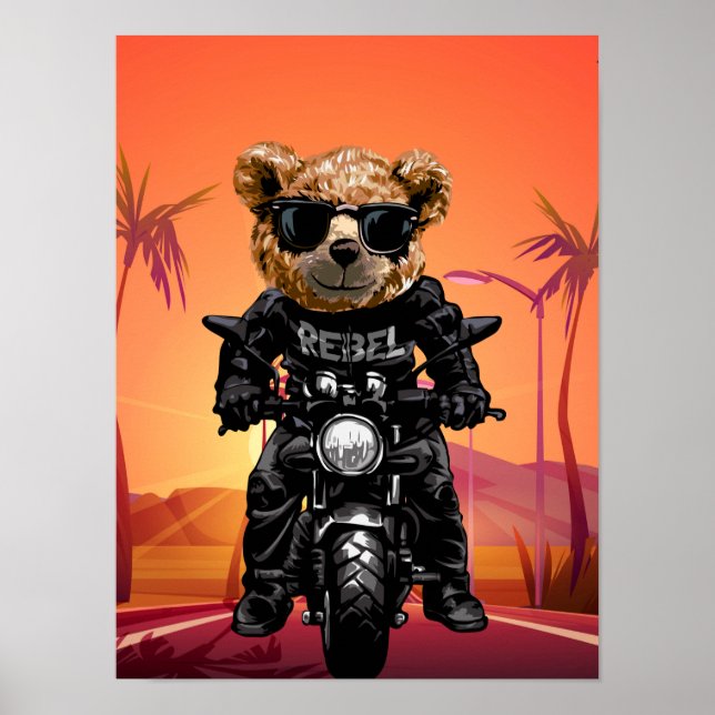 Affiche Tropical Sunset Motorcycle Ride (Devant)