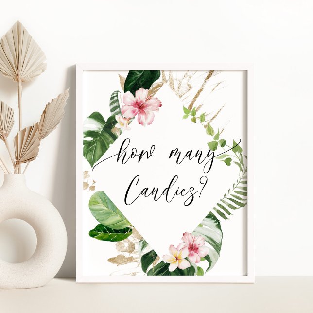 Affiche Tropical verdure fille douche combien de bonbons (Créateur téléchargé)