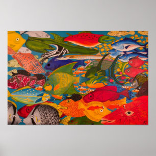 Affiche tropicale de poissons