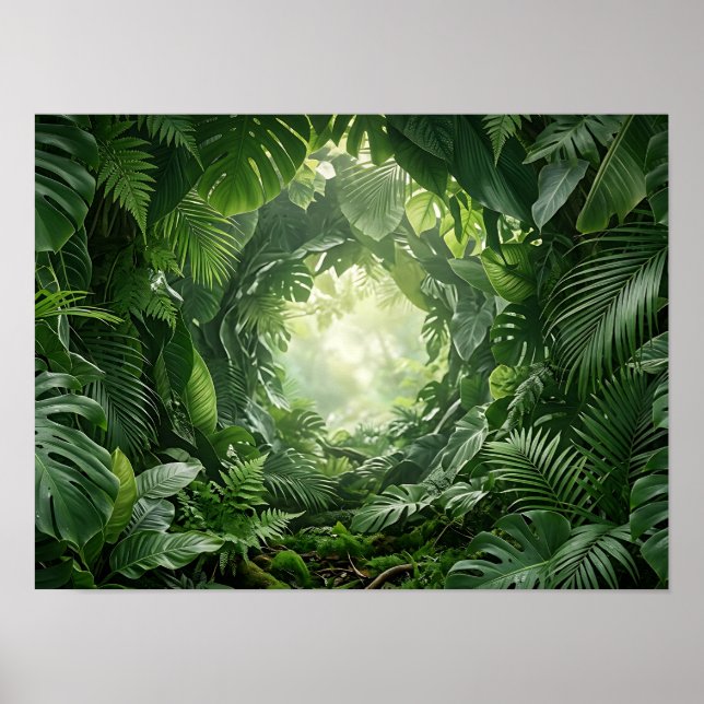 Affiche tropicale du tunnel botanique émeraude (Devant)
