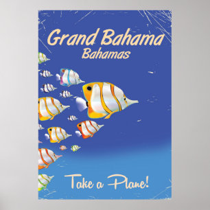 Affiche tropicale vintage grande de voyage de