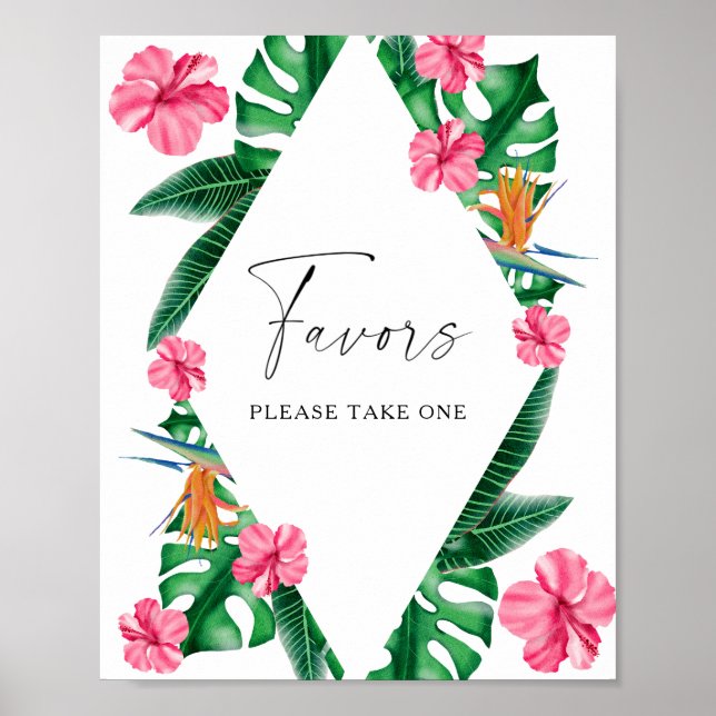 Affiche Tropicaux - cadeaux pour les mariés, veuillez pren (Devant)