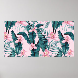 Affiche Tropique peinture d'été sans couture motif avec pa