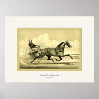 Affiche Trotting Mare American Girl ~ 1870 ~ Fine Art