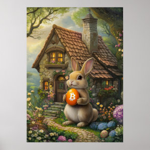 Affiche Trou de lapin de Crypto Peinture de lapin de Pâque