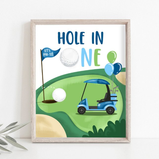Affiche Trou en un Golf Par-Tee Boy Signal d'anniversaire (Créateur téléchargé)