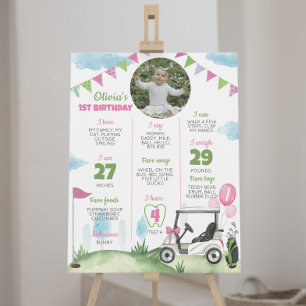 Affiche Trou en un rose Golf 1er Anniversaire Jalon