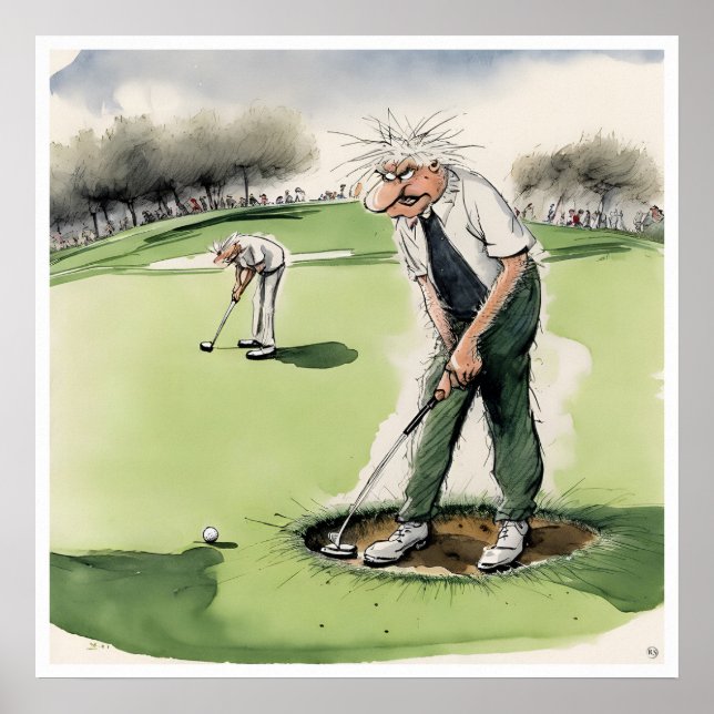 Affiche Trouble Divot - Golf Print (Devant)