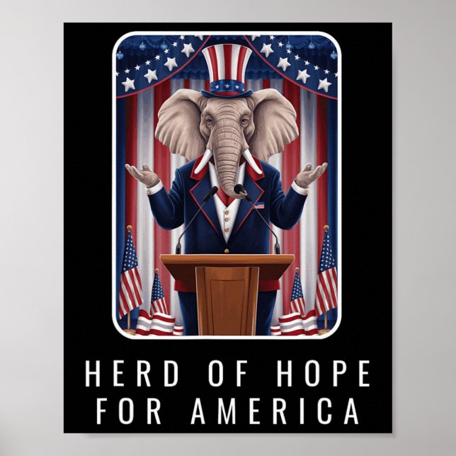 Affiche Troupeau d'éléphants républicains d'espoir pour l' (Devant)