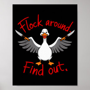 Affiche Troupeau Drôle Autour Découvrez Canard Sarcastique
