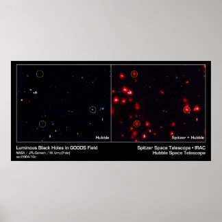 Affiche Trous noirs lumineux dans le champ des marchandise