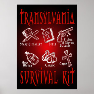 Affiche Trousse de survie Funny Vampire Transylvanie