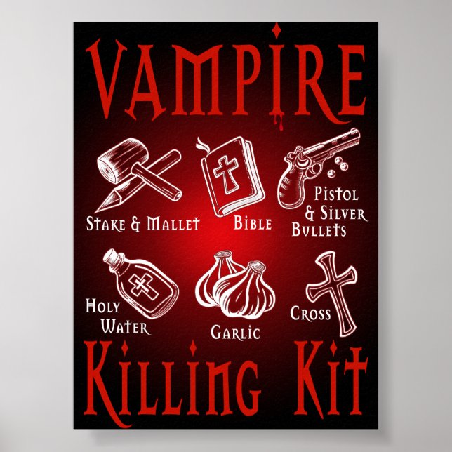 Affiche Trousse de tuerie de vampire amusant (Devant)