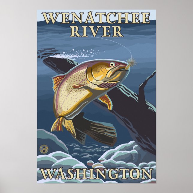 Affiche Trout Fishing Cross-Section - Wenatchee River, W (Devant)