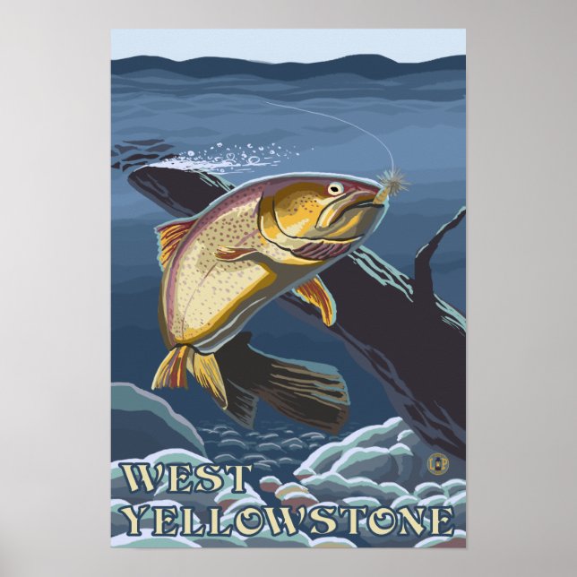 Affiche Trout Fishing Cross Section - West Yellowstone, (Devant)