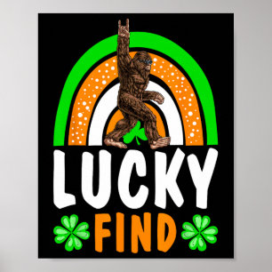 Affiche Trouve Chanceux Bigfoot Joyeux St Patricks Day T-s