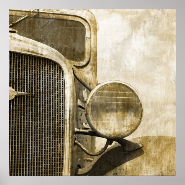 Affiche Trouvé Primitive Russe vieux camion de ferme (Devant)
