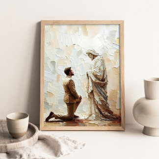 Affiche Trouver la foi, Art chrétien numérique, Jésus Sauv