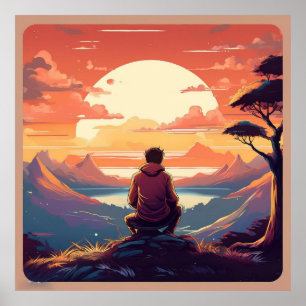 Affiche "Trouver la lumière dans l'obscurité : une réflexi