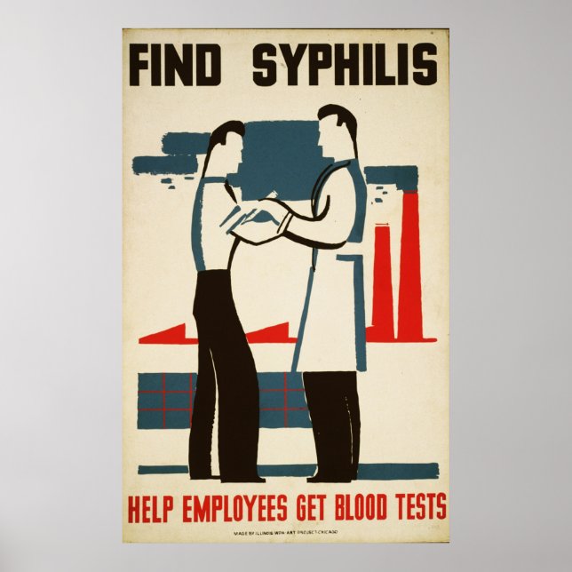 Affiche Trouver l'affiche Vintage de la syphilis (Devant)
