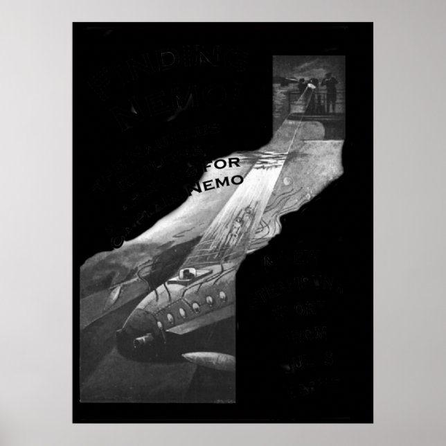 Affiche Trouver Nemo Jules Vernes Nouveau Livre Steampunk (Devant)