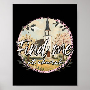 Affiche Trouvez-moi à l'église Inspiration Foi chrétienne
