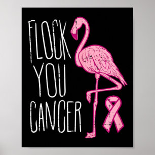 Affiche Trouvez votre cancer du sein Flamant rose rose Rub
