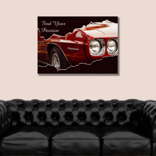 Affiche Trouvez votre Passion voiture rouge déchiré photo