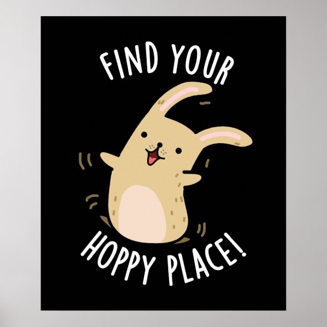 Affiche Trouvez votre place Hoppy Funny Rabbit Pun Dark BG (Devant)