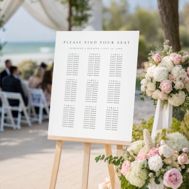Affiche Trouvez Votre Place Plan De Table De Mariage (Créateur téléchargé)