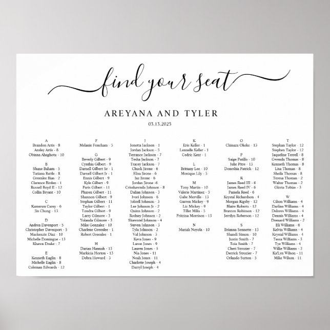 Affiche Trouvez votre siège (Devant)