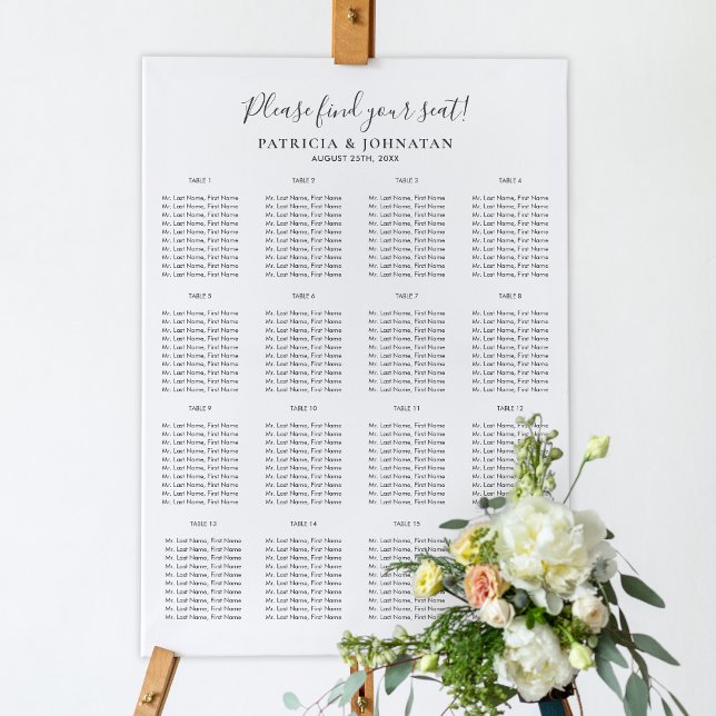 Affiche Trouvez votre siège simple script mariage (Créateur téléchargé)