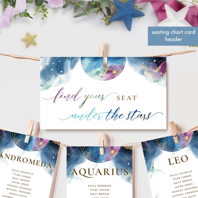 Affiche Trouvez votre siège sous les étoiles, signe célest (Créateur téléchargé)